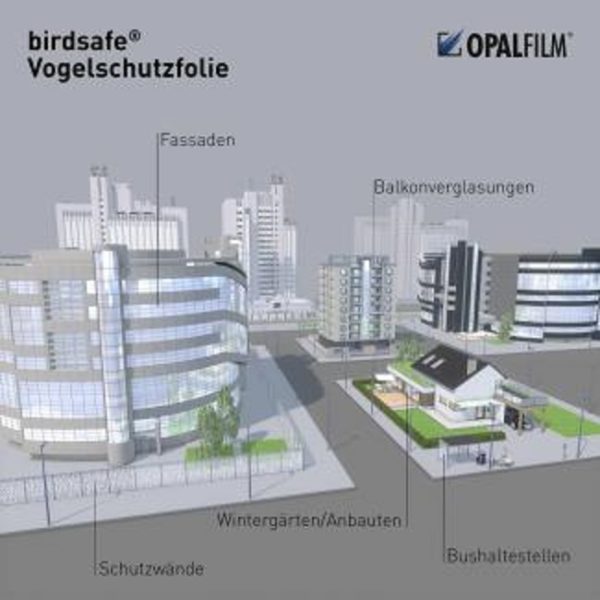 Birdsafe Opalfilm rombemønster svart/svart - Vindusfilm mot fuglekollisjoner - 1,0 m x 1,5 m