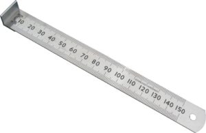 Stållinjal - 15 cm m/stopper