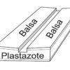 Spennbrett av balsatre og plastazote - Vinklet, mellomrom 4.0mm, listebredde 20mm, 30cm lengde