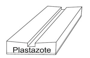 Spennbrett av plastazote - Vinklet, mellomrom 4.0mm, listebredde 20mm, lengde 30cm