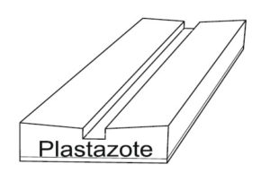 Spennbrett av plastazote - Vinklet, mellomrom 6.0mm, listebredde 30mm, lengde 30cm