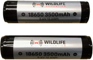 Wildlife Acoustics Lithium-ion 18650 batteries (one pair) for MINI family recorders with Lithium Lid