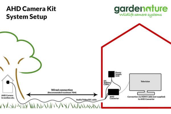 Fuglekassekamera Farge Full-HD 1080p HDMI-kamera kit m/30 meter kabel, m/infrarød nattfunksjon