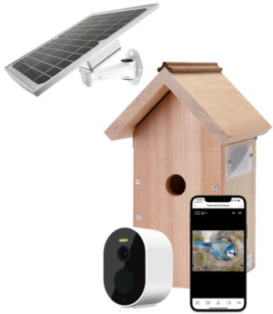 Fuglekasse kamera med solcellepanel
