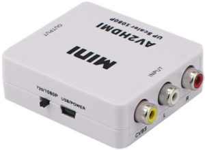 Overgang fra AV til HDMI - Brukes for å få fuglekassekamera på HDMI på TV.