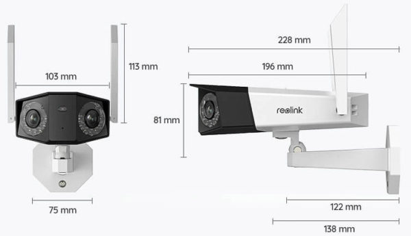 Reolink Duo WiFi - 4MP Dual-lens 2K overvåkningskamera med Ultra bredvinkel