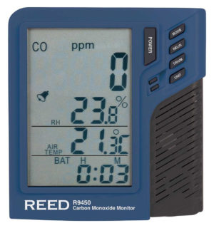 REED R9450 Carbon Monoxide Monitor with Temperature and Humidity