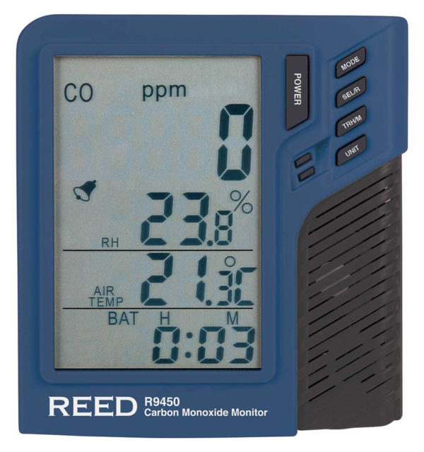 REED R9450 Carbon Monoxide Monitor with Temperature and Humidity