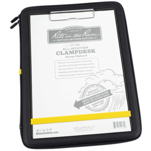 Clampdesk mappe - Passer til Letter og A4, svart med gult bånd
