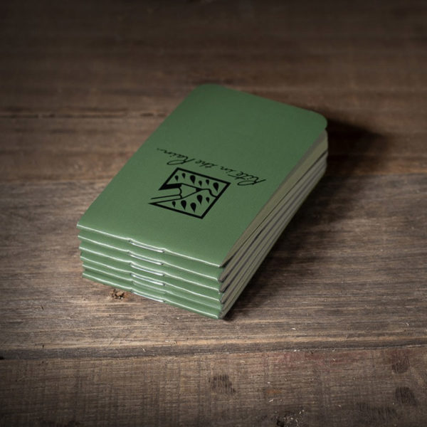 Allvær On-The-Go Mini-notatbok - Heftet (OTG971) Grønn, 6-pakning