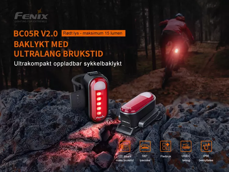 Fenix Sykkelbaklykt BC05RV2