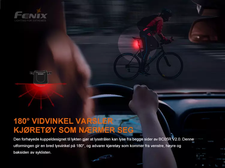 Fenix Sykkelbaklykt BC05RV2