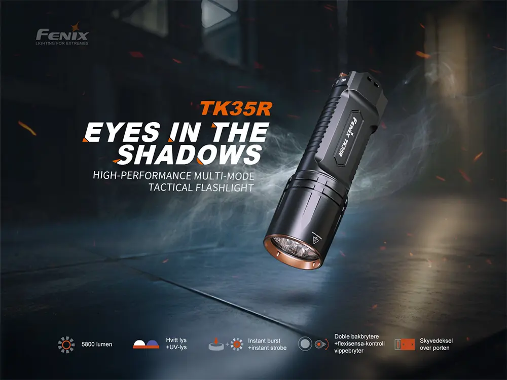 Fenix TK35R Hvit/UV - 5800 lumen LED lykt