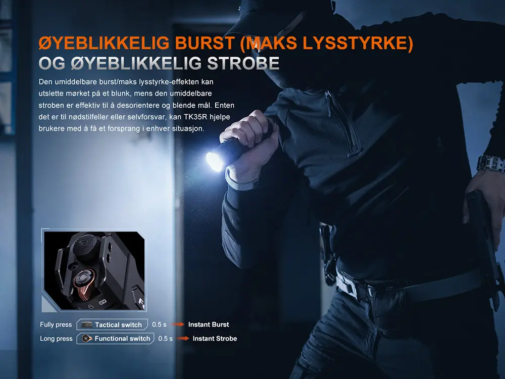 Fenix TK35R Hvit/UV - 5800 lumen LED lykt