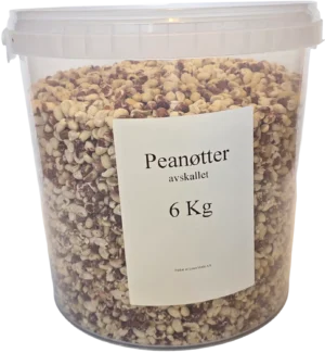 Peanøtter, halve, 6 kg i bøtte
