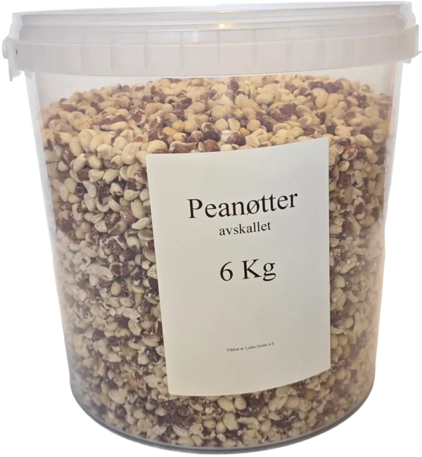 Peanøtter, halve, 6 kg i bøtte