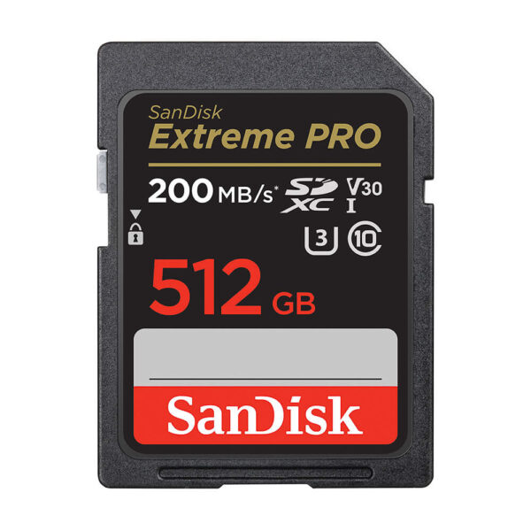 Sandisk SDXC Extreme Pro 512GB 200MB/s UHS-I C10 V30 U3