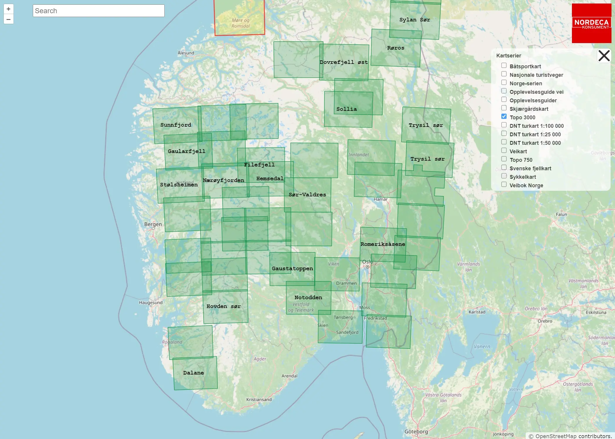 Kartsøk i papirkart