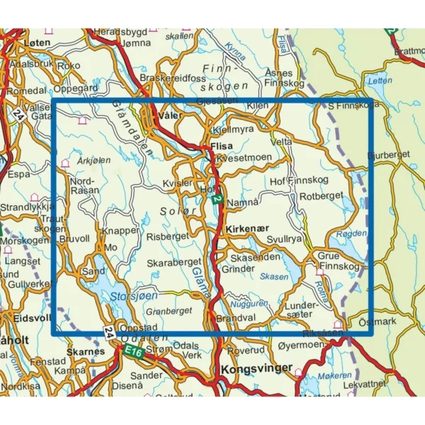 Finnskogen Midtre - Topo3000- Lnr 3033