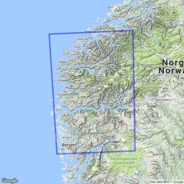 Opplevelsesguide The fjords - 1:250 000, Lnr 6024