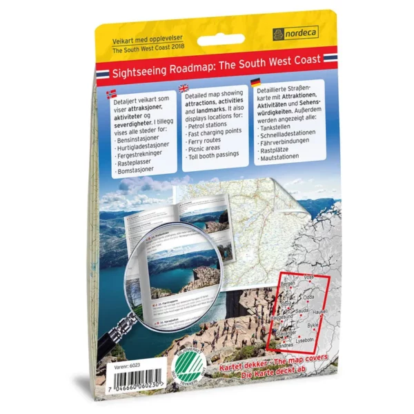 Opplevelsesguide The South West Coast - 1:250 000, Lnr 6023