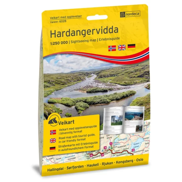 Hardangervidda 1:250 000 m/hefte Opplevelsesguide vei
