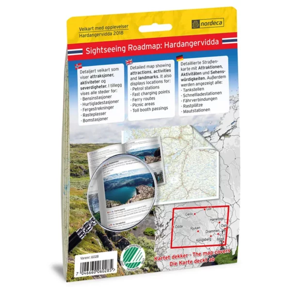 Opplevelsesguide Hardangervidda - 1:250 000, Lnr 6028