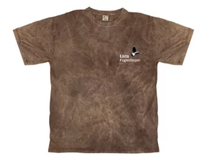 T-skjorte Lista Fuglestasjon brun – m/logo