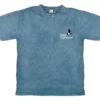 T-skjorte Lista Fuglestasjon bølgeblå – m/logo