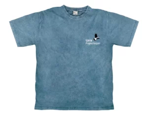 T-skjorte Lista Fuglestasjon bølgeblå – m/logo