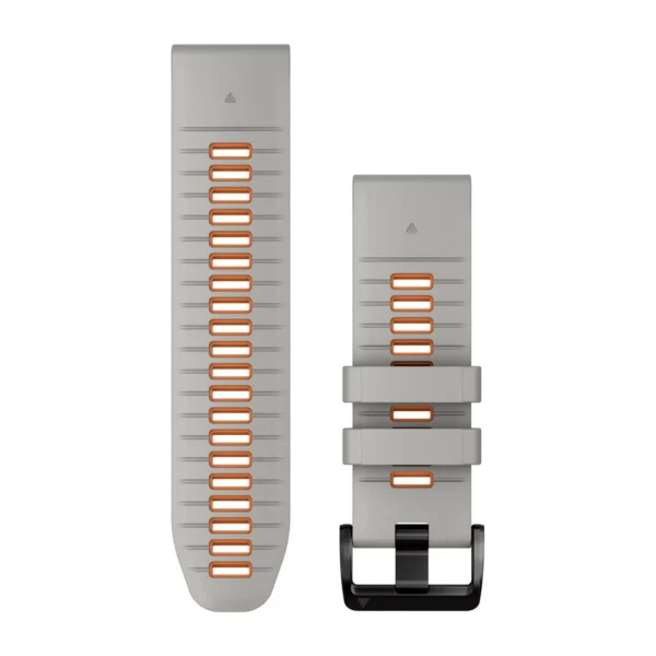 Garmin QuickFit 26-klokkeremmer, Tåkegrå/oransje silikon