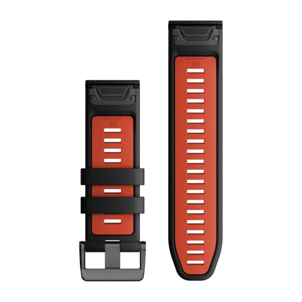 Garmin QuickFit 26-klokkeremmer, Sort/ildrød silikon