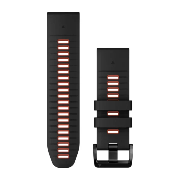 Garmin QuickFit 26-klokkeremmer, Sort/ildrød silikon
