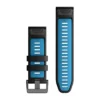 Garmin QuickFit 26-klokkeremmer, Sort/himmelblå silikon