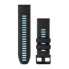 Garmin QuickFit 26-klokkeremmer, Sort/himmelblå silikon