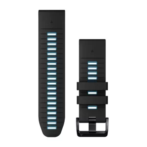 Garmin QuickFit 26-klokkeremmer, Sort/himmelblå silikon