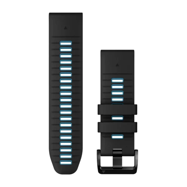 Garmin QuickFit 26-klokkeremmer, Sort/himmelblå silikon