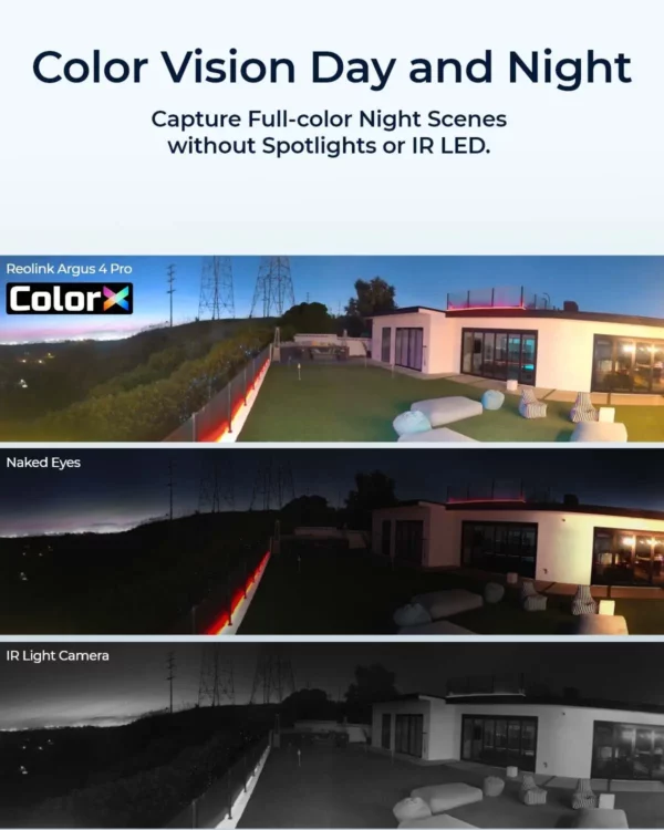Reolink Argus 4 Pro 4K 180° batteri kamera med ColorX nattsyn