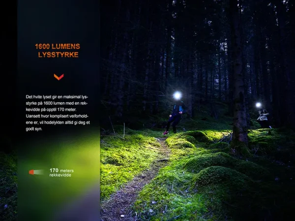 Fenix Hodelykt HM65R-T-V2 - 1600 lumen LED lykt