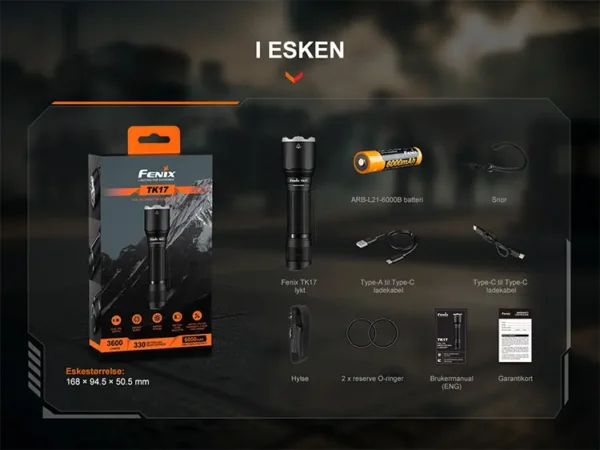 Fenix TK17 Tactical Håndlykt 3600lm 6000mAh