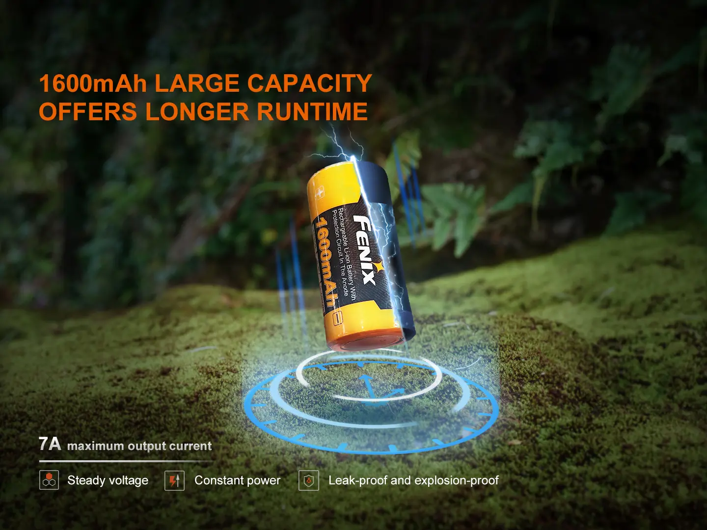 Fenix ARB-L18-1600 18350Batteri oppladbar 1600mAh