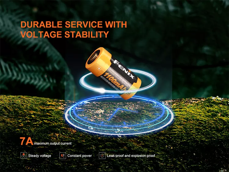 Fenix 18350 CR123 LI-ION Batteri oppladbar 1100mAh