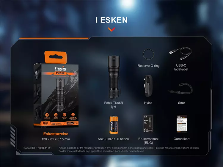Fenix K05R Lykt TAC - 1000 lumen