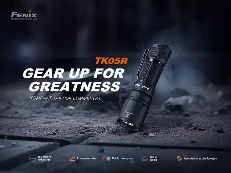Fenix K05R Lykt TAC - 1000 lumen