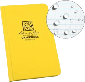 Allvær Notatbok - Innbundet m/hard perm (370F-M) Gul